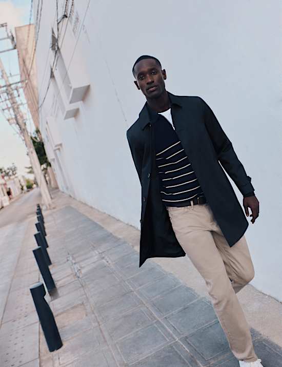 Πλεκτή μπλούζα πόλο από σύμμεικτο βαμβάκι και modal