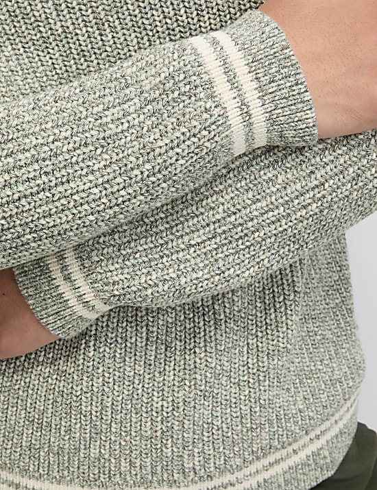 Πουλόβερ με κλειστή στρογγυλή λαιμόκοψη από 100% βαμβάκι