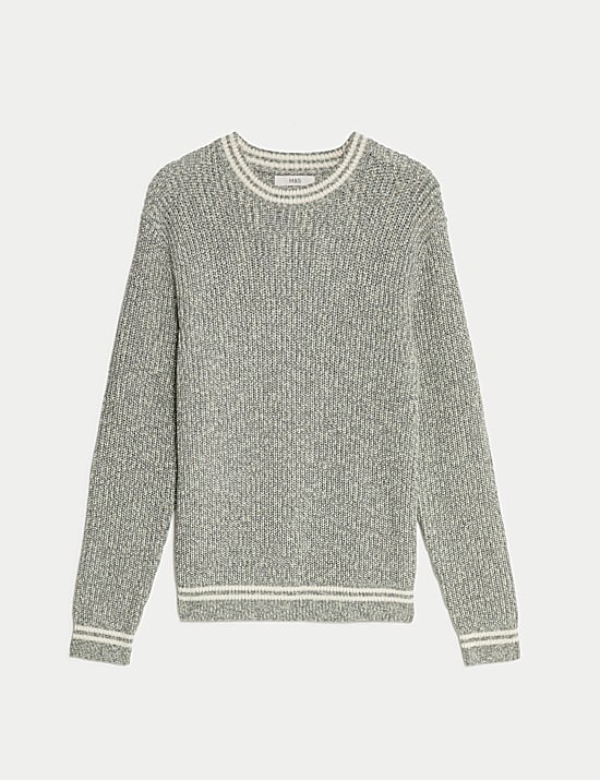 Πουλόβερ με κλειστή στρογγυλή λαιμόκοψη από 100% βαμβάκι