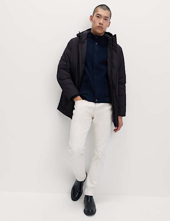 Ριμπ τζάκετ με ψηλό γιακά από σύμμεικτο βαμβάκι