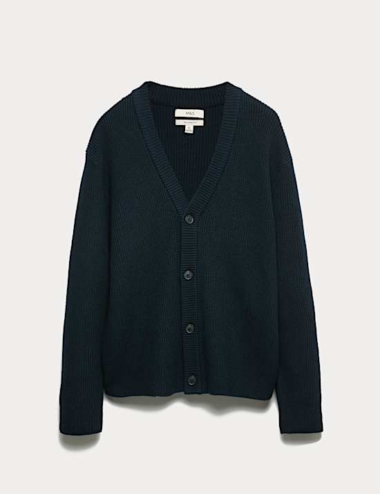 Cardigan en maille torsadée à col en V