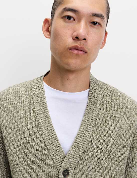 V-Neck Twisted Yarn Cardigan