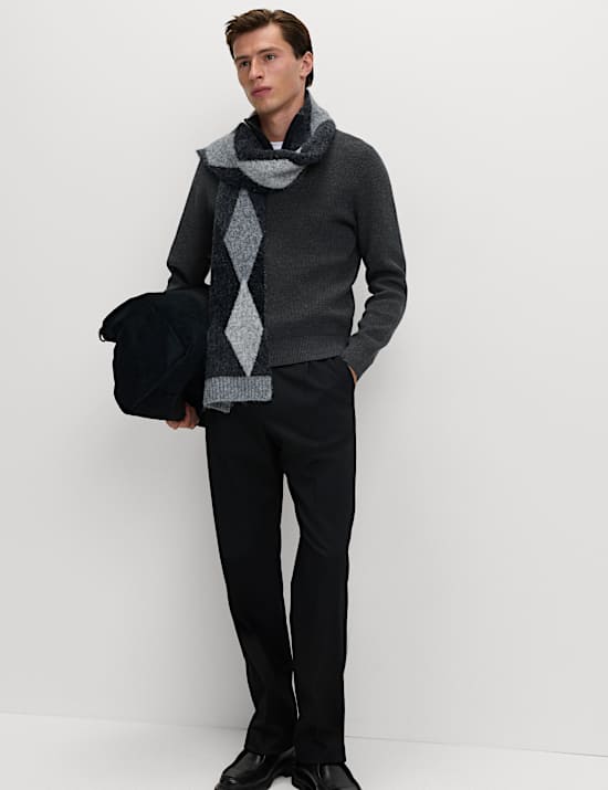 Gerippter Pullover aus Baumwollmischung mit halbem Reißverschluss