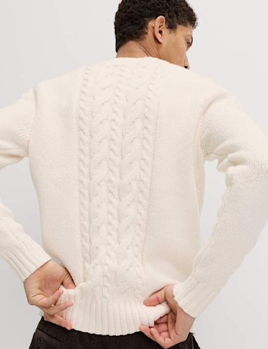 Pletený svetr ke krku ze směsi bavlny