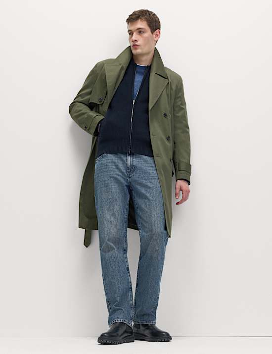 Cotton Blend Knitted Bomber Jacket