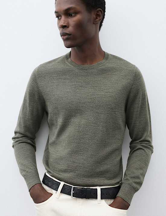 Pure Extra Fine Merino Wool Crew Neck Jumper