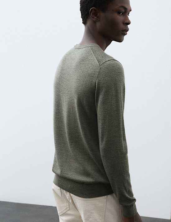 Pure Extra Fine Merino Wool Crew Neck Jumper