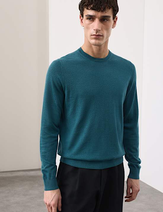 Pure Extra Fine Merino Wool Crew Neck Jumper