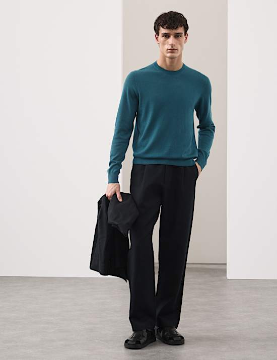 Pure Extra Fine Merino Wool Crew Neck Jumper