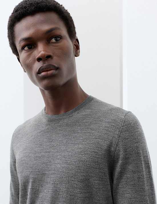 Pure Extra Fine Merino Wool Crew Neck Jumper