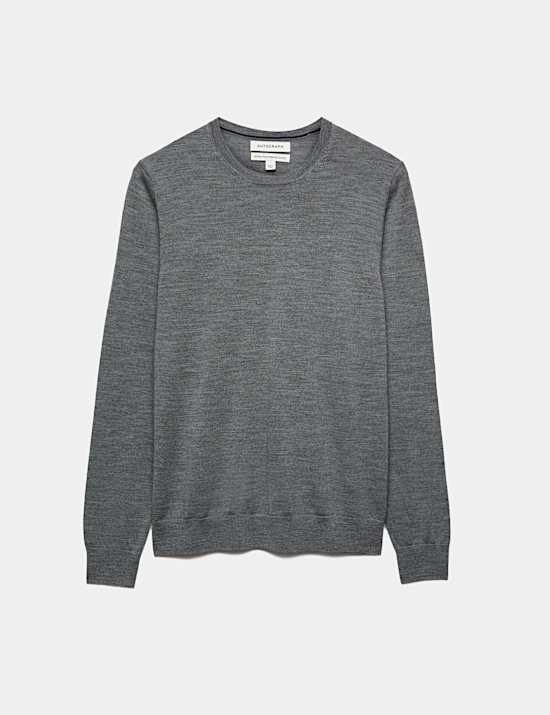 Pure Extra Fine Merino Wool Crew Neck Jumper