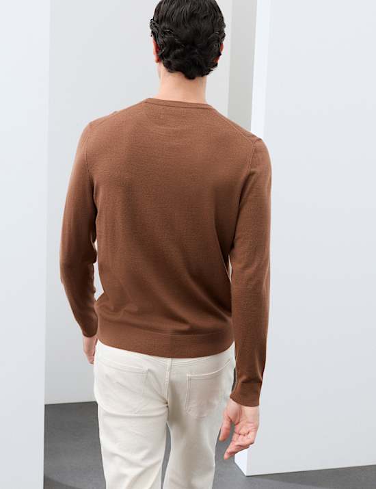 Pure Extra Fine Merino Wool Crew Neck Jumper