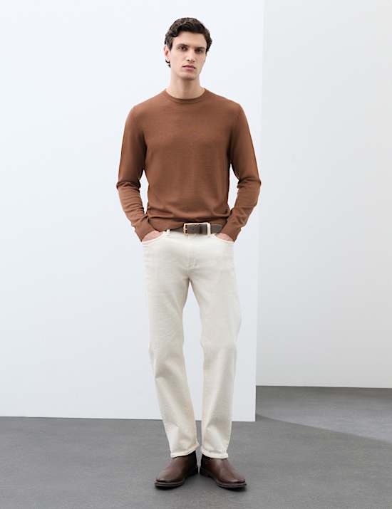 Pure Extra Fine Merino Wool Crew Neck Jumper