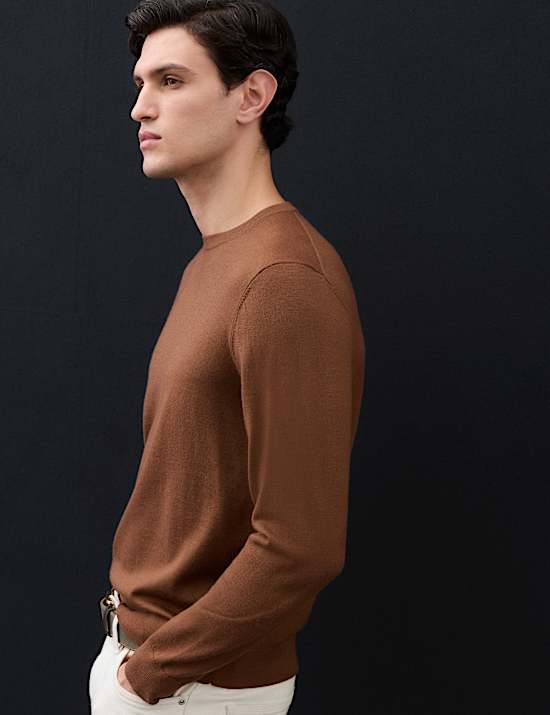 Pure Extra Fine Merino Wool Crew Neck Jumper