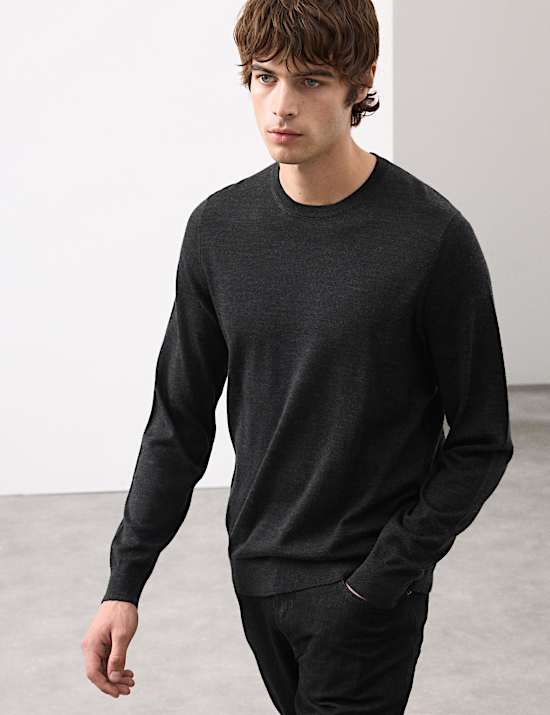 Pure Extra Fine Merino Wool Crew Neck Jumper