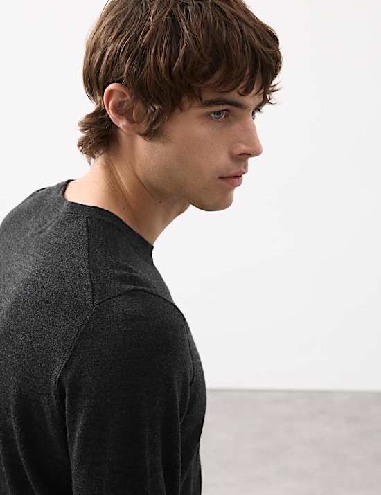 Pure Extra Fine Merino Wool Crew Neck Jumper