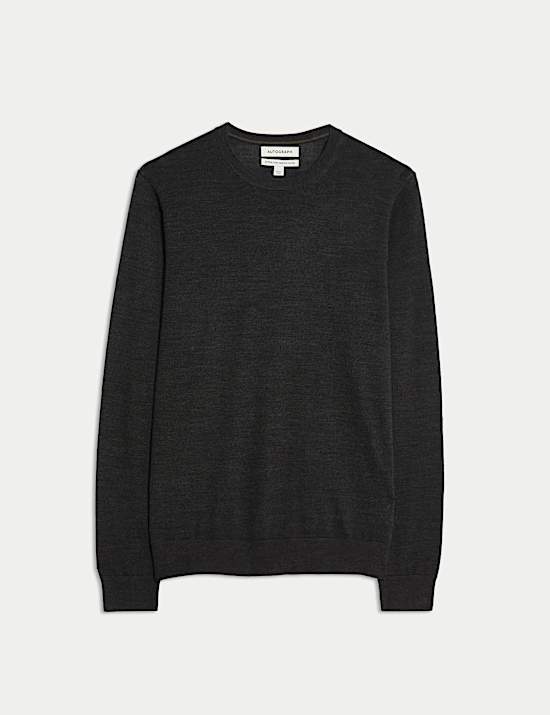 Pure Extra Fine Merino Wool Crew Neck Jumper