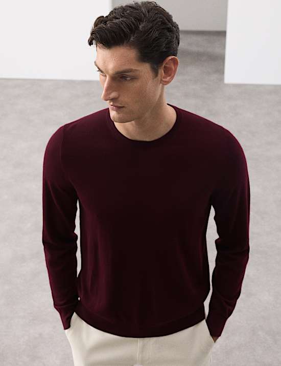 Pure Extra Fine Merino Wool Crew Neck Jumper