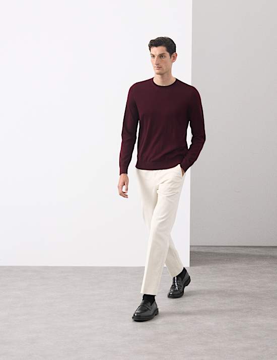 Pure Extra Fine Merino Wool Crew Neck Jumper