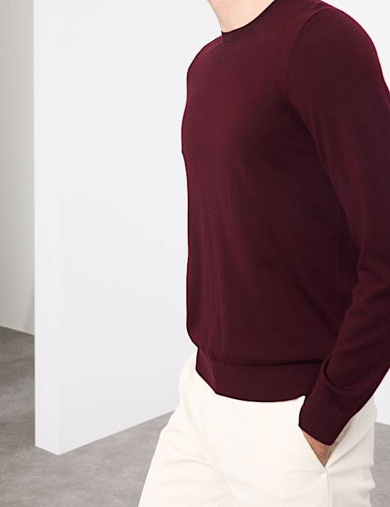 Pure Extra Fine Merino Wool Crew Neck Jumper