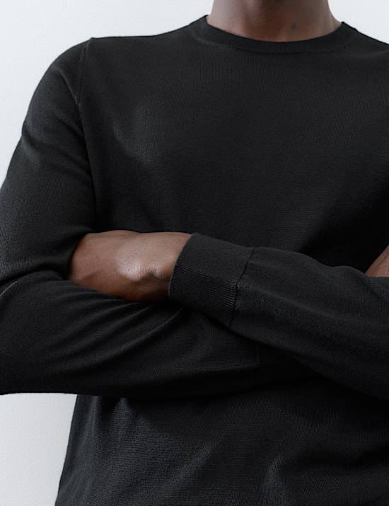 Pure Extra Fine Merino Wool Crew Neck Jumper