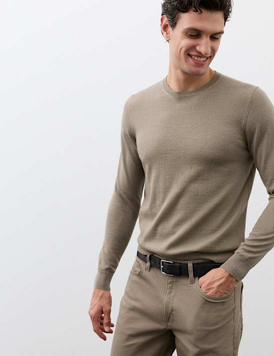 Pure Extra Fine Merino Wool Crew Neck Jumper