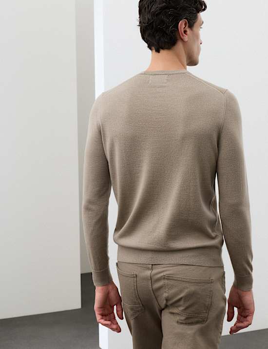 Pure Extra Fine Merino Wool Crew Neck Jumper