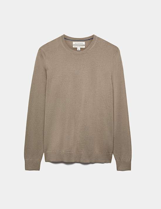 Pure Extra Fine Merino Wool Crew Neck Jumper