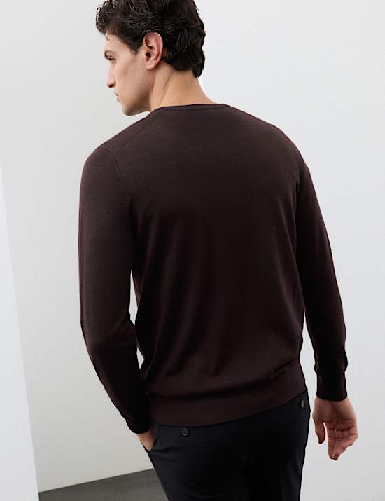 Pure Extra Fine Merino Wool V-Neck Jumper
