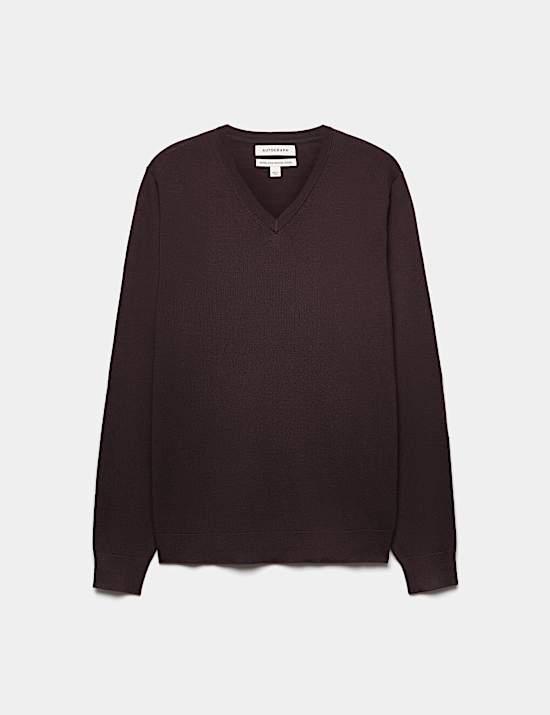 Pure Extra Fine Merino Wool V-Neck Jumper