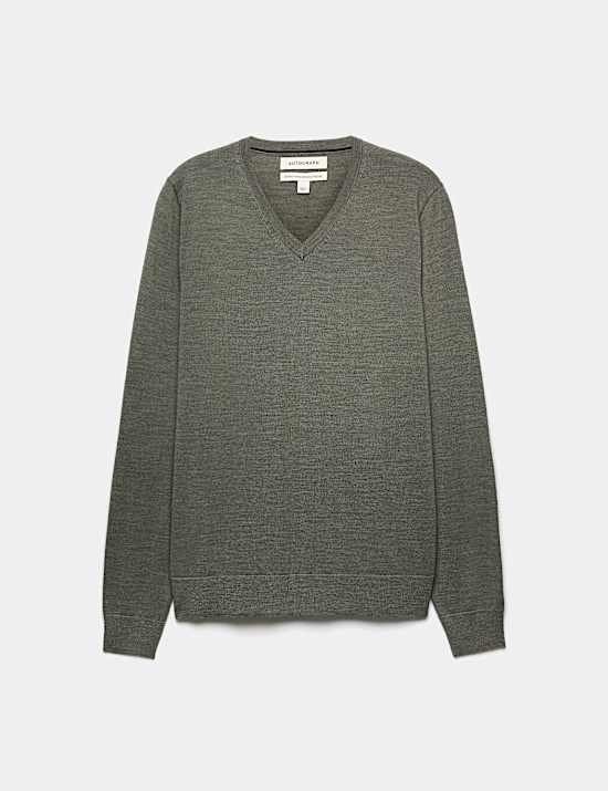 Pure Extra Fine Merino Wool V-Neck Jumper