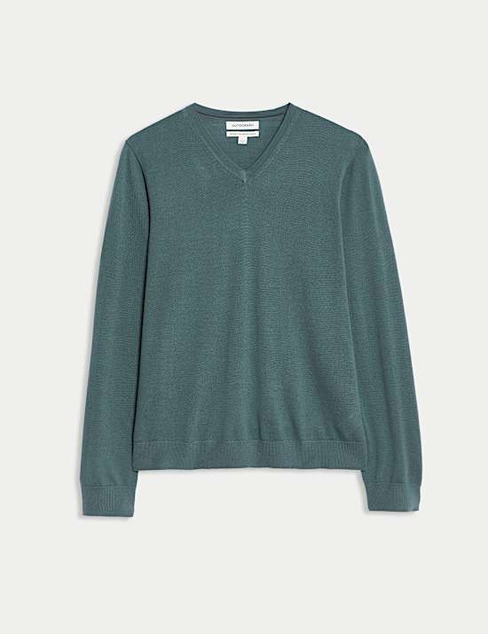 Pure Extra Fine Merino Wool V-Neck Jumper