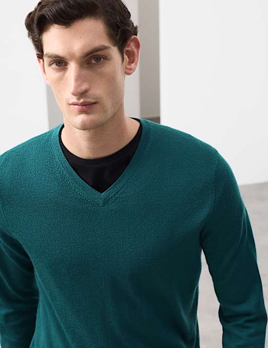 Pure Extra Fine Merino Wool V-Neck Jumper