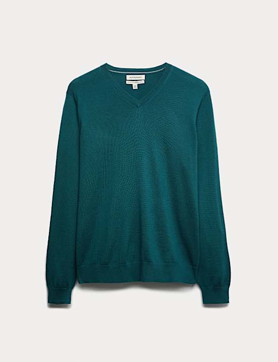 Pure Extra Fine Merino Wool V-Neck Jumper