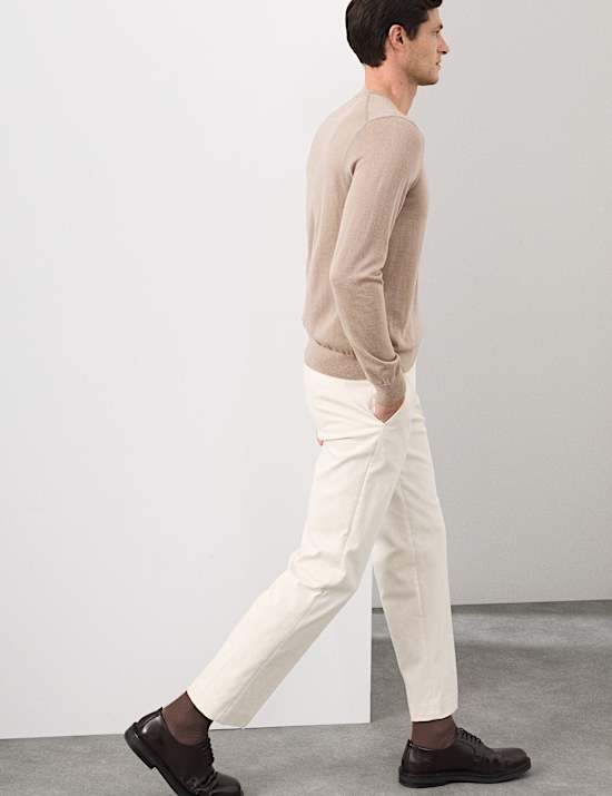 Jersey 100% lana de merino extrafina de escote en pico