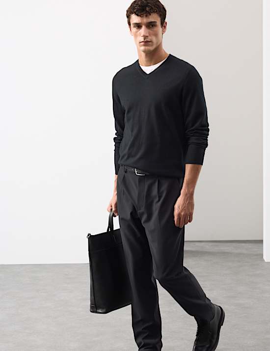 Pure Extra Fine Merino Wool V-Neck Jumper