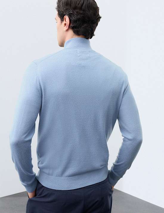 Pure Extra Fine Merino Wool Half Zip Jumper