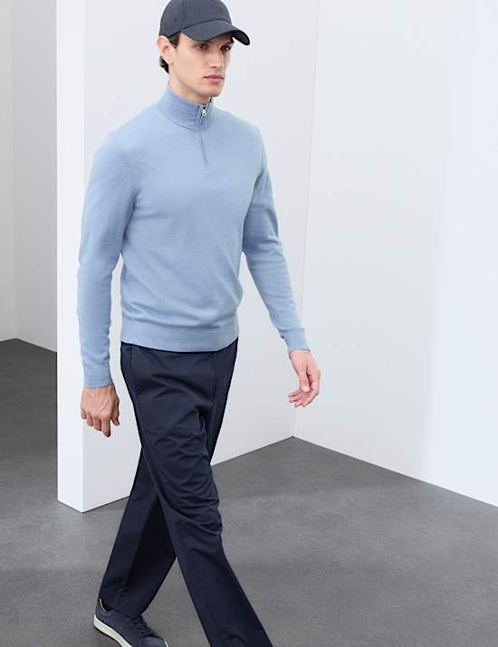 Pure Extra Fine Merino Wool Half Zip Jumper