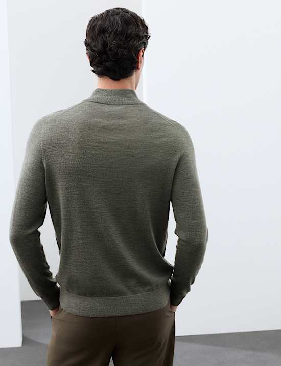 Pull 100 % laine de m&eacute;rinos extra-fine &agrave; col zipp&eacute;