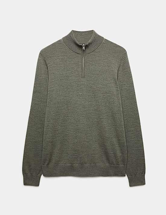 Pull 100 % laine de m&eacute;rinos extra-fine &agrave; col zipp&eacute;