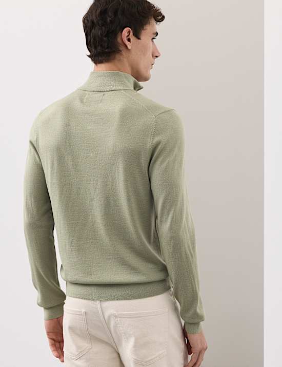 Pure Extra Fine Merino Wool Half Zip Jumper
