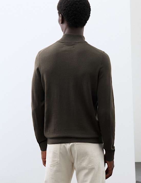 Pure Extra Fine Merino Wool Half Zip Jumper