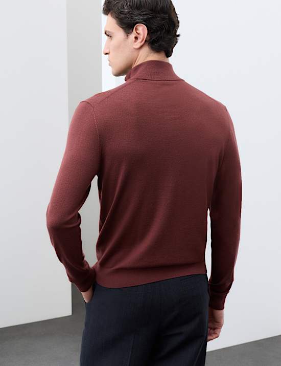 Pure Extra Fine Merino Wool Half Zip Jumper