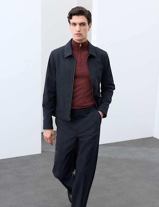 Pure Extra Fine Merino Wool Half Zip Jumper