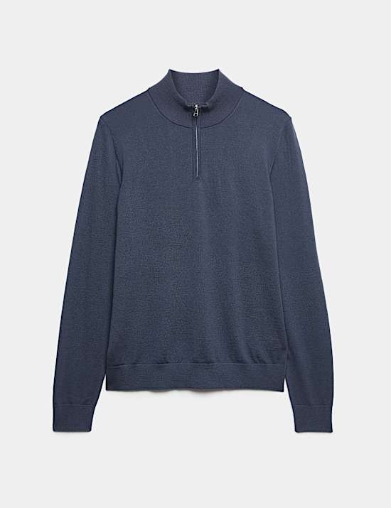 Pull 100 % laine de m&eacute;rinos extra-fine &agrave; col zipp&eacute;