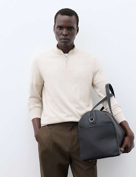 Pure Extra Fine Merino Wool Half Zip Jumper
