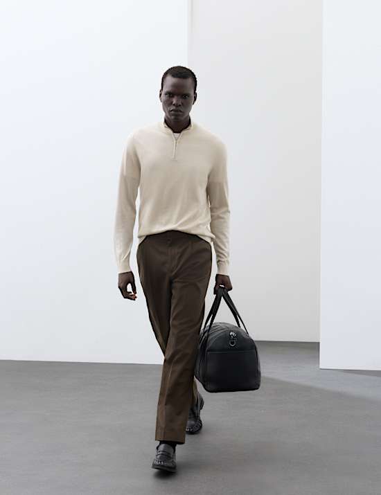 Pure Extra Fine Merino Wool Half Zip Jumper