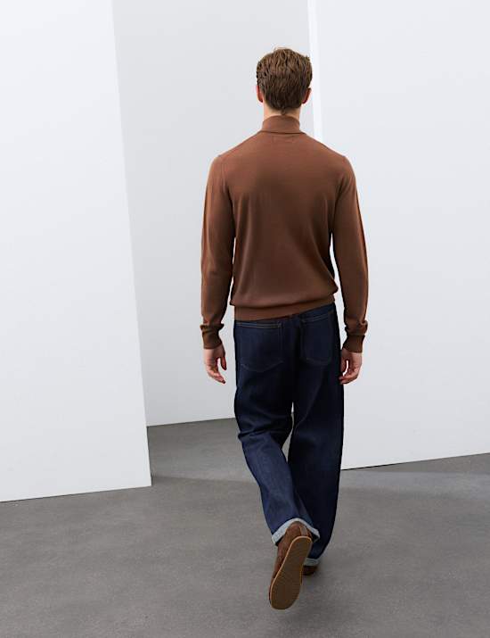 Pure Extra Fine Merino Wool Half Zip Jumper