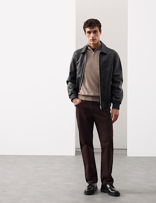 Trui van zuivere, extra fijne merinowol met halve rits