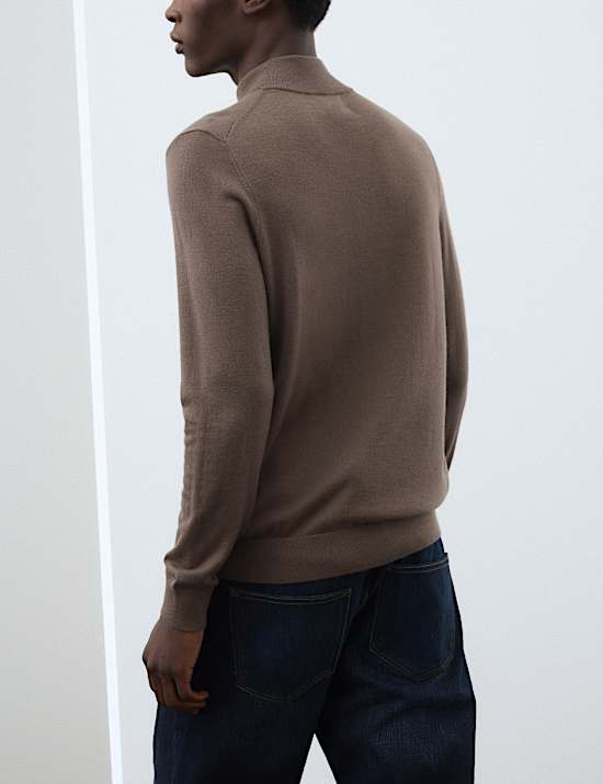 Pure Extra Fine Merino Wool Half Zip Jumper